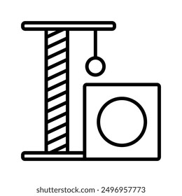 Cat scratching post editable stroke line icon