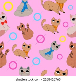 cat seamless can be used for textile print or other decoration such as card