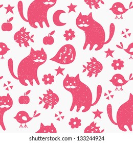 cat seamless pattern