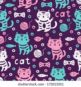 cat seamless pattern 