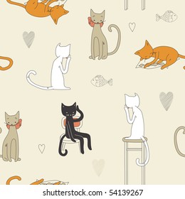 Cat seamless pattern