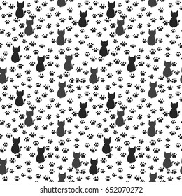 cat seamless pattern, cat art background design for fabric