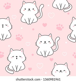 Cat Seamless Pattern Background