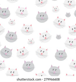 Cat Seamless Pattern Background Vector Illustration EPS10