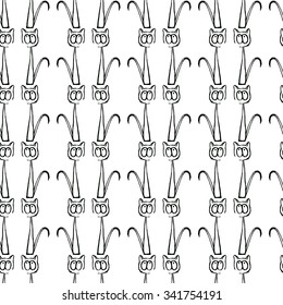 Funny Bunny Seamless Pattern Illustration Cute Stock Vector (Royalty ...