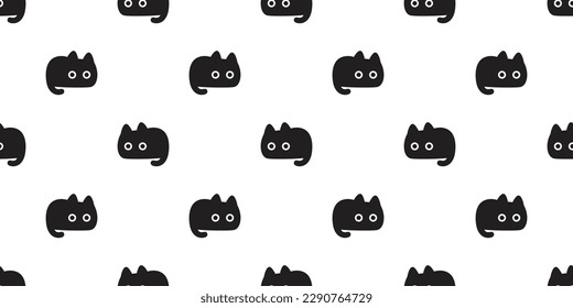 cat seamless pattern black kitten calico neko vector pet cartoon gift wrapping paper tile background repeat wallpaper doodle scarf isolated illustration design
