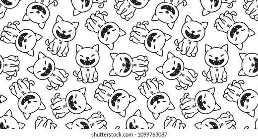 cat seamless pattern calico kitten vector isolated background repeat cartoon wallpaper