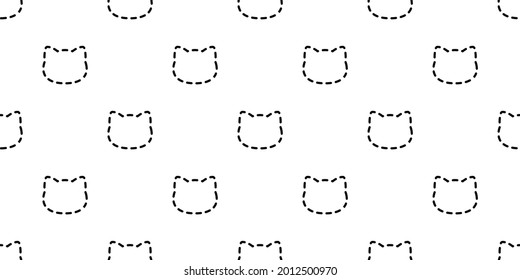 cat seamless pattern dash line vector kitten head dog cartoon scarf isolated repeat wallpaper tile background doodle illustration design