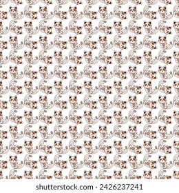Cat seamless pattern design for babies.