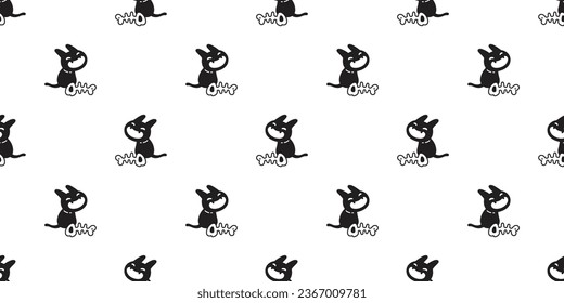 cat seamless pattern halloween fish bone black kitten skull crossbones bone cartoon calico neko spooky ghost vector pet breed doodle gift wrapping paper tile background repeat wallpaper illustration d