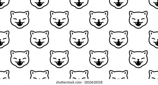 cat seamless pattern Halloween kitten vector calico face head scarf isolated repeat wallpaper tile background cartoon character doodle illustration white design