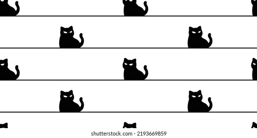 cat seamless pattern Halloween kitten calico vector tile background scarf isolated gift wrapping paper repeat wallpaper cartoon character illustration line design