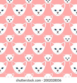 cat seamless pattern, illustration, vector