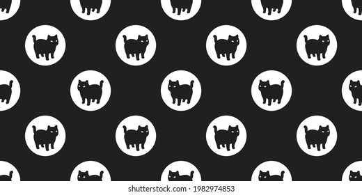 cat seamless pattern kitten calico polka dot vector pet scarf isolated repeat background cartoon animal tile wallpaper illustration doodle black design