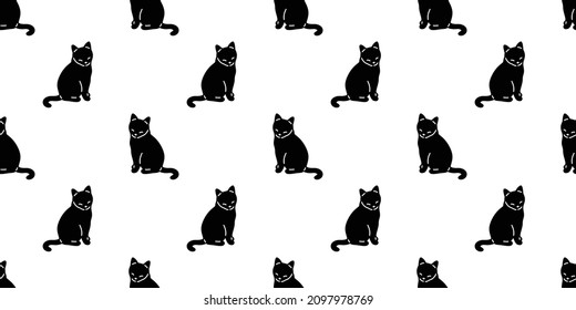 cat seamless pattern kitten calico sitting breed neko vector dog pet cartoon character repeat wallpaper tile background scarf isolated illustration doodle design