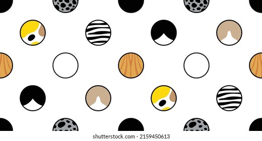 cat seamless pattern kitten calico breed polka dot vector neko skin cartoon character pet tile background repeat wallpaper gift wrapping paper animal doodle illustration