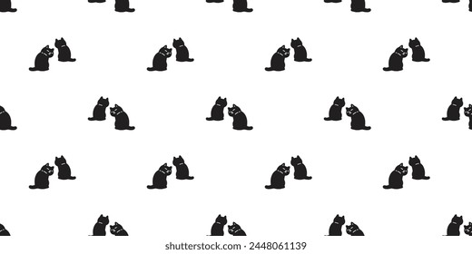 cat seamless pattern kitten cartoon illustration doodle