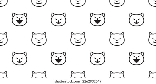 cat seamless pattern kitten face calico head vector breed neko cartoon pet gift wrapping paper tile background repeat wallpaper animal doodle illustration scarf isolated design