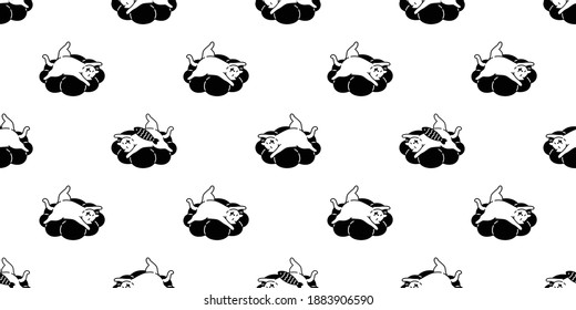cat seamless pattern kitten sleeping cloud fish calico vector pet scarf isolated repeat background cartoon animal tile wallpaper illustration doodle design