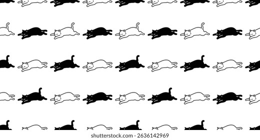 cat seamless pattern kitten sleeping calico cartoon doodle pet illustration animal tile background gift wrapping paper repeat wallpaper