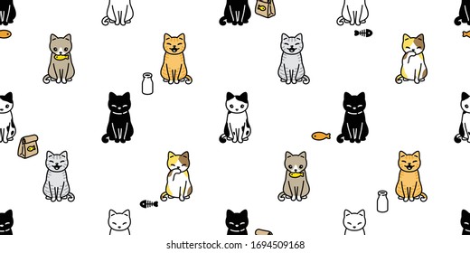 dibujo vectorial sin fisuras gatito juguete de leche de pescado