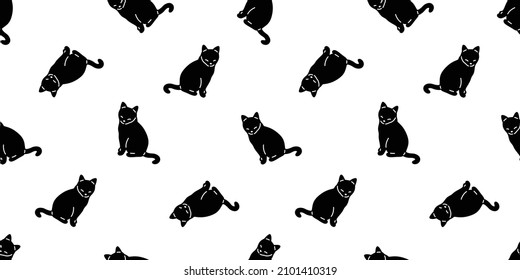 cat seamless pattern kitten vector calico breed neko cartoon character pet repeat wallpaper tile background scarf isolated illustration doodle design