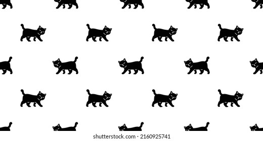 cat seamless pattern kitten vector calico walking neko breed cartoon character pet tile background repeat wallpaper animal doodle illustration design scarf isolated