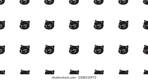 cat seamless pattern kitten vector calico neko head face cartoon character breed pet gift wrapping paper tile background repeat wallpaper animal doodle illustration design scarf isolated
