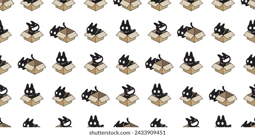 cat seamless pattern paper box vector kitten calico neko munchkin pet cartoon doodle tile background gift wrapping paper repeat wallpaper illustration isolated design