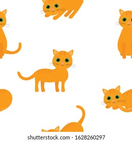 
Cat seamless pattern vector illustration 