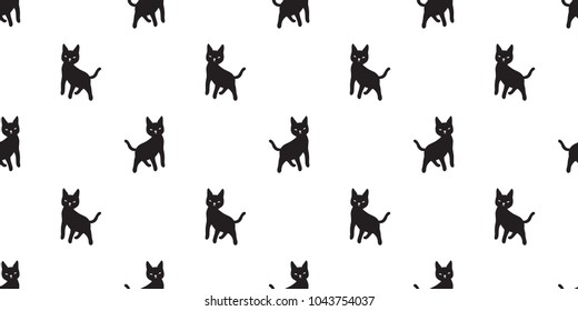 cat seamless Pattern vector kitten Halloween isolated wallpaper cartoon background