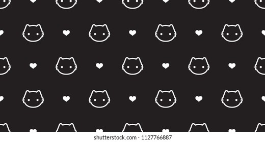 cat Seamless Pattern vector kitten calico heart valentine halloween tile background scarf isolated wallpaper