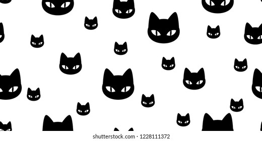 Cat seamless pattern vector kitten calico cartoon scarf isolated illustration tile background repeat wallpaper gift wrap