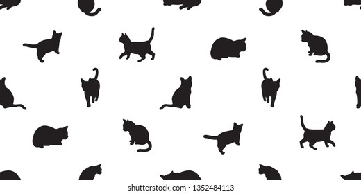 Cat Seamless Pattern Vector Kitten Calico Pet Scarf Isolated Repeat Wallpaper Tile Background