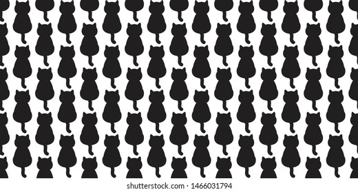 cat seamless pattern vector kitten cartoon tile wallpaper scarf isolated halloween repeat background illustration design