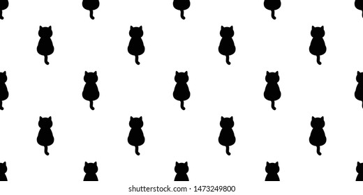 cat seamless pattern vector kitten cartoon tile wallpaper scarf isolated repeat background halloween illustration design