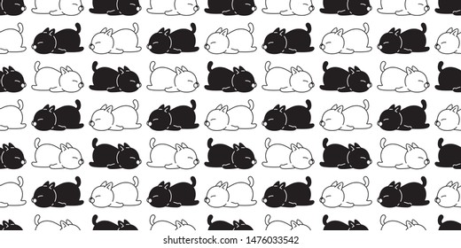 cat seamless pattern vector kitten sleeping scarf isolated repeat background tile wallpaper cartoon illustration design