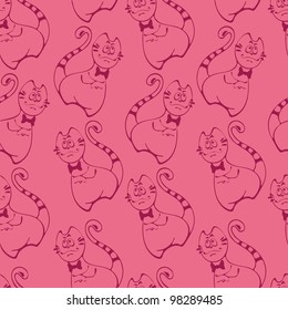 Cat seamless pink pattern