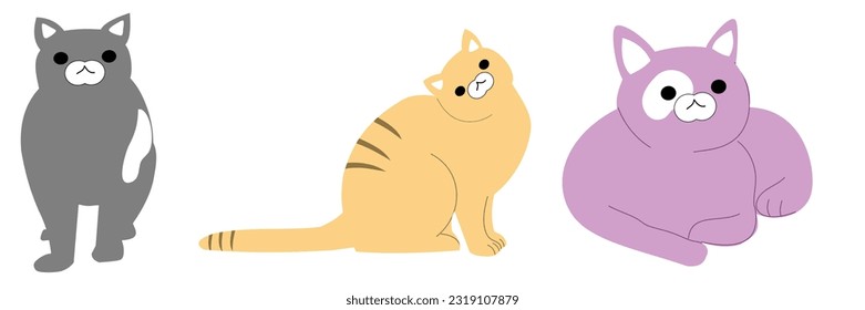 Juego de gatos adorable, lindo gesto