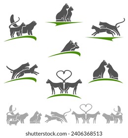 Cat set. Collection cat icon. Vector