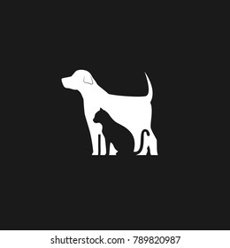 Cat shadow with dog illustration.