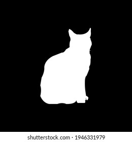 Cat shadow, cat icon, cat logo, black and white icon