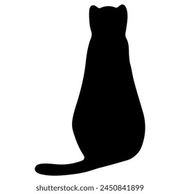 Cat shadow single 10 cute on a white background, vector  illustration.