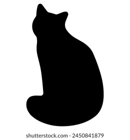 Cat shadow single 13 cute on a white background, vector  illustration.