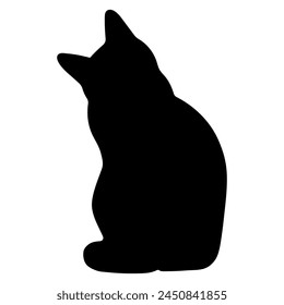 Cat shadow single 15 cute on a white background, vector  illustration.