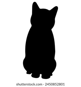 Cat shadow single 39 cute on a white background, vector  illustration.