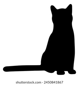 Cat shadow single 41 cute on a white background, vector  illustration.