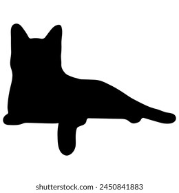 Cat shadow single 5 cute on a white background, vector  illustration.