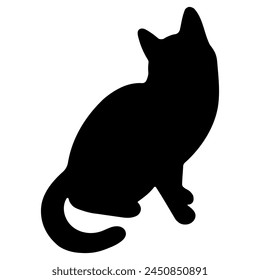 Cat shadow single 8 cute on a white background, vector  illustration.