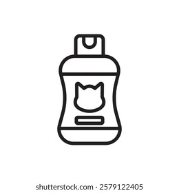 Cat Shampoo Outline Icon Vector Illustration